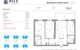 Apartament cu 3 camere tip 3 A , sectorul 3, București - Poză 2