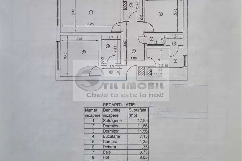 Apartament cu 3 camere, 2 bai, 69 mp - Tatarasi - 110.000 euro ! - Schiță 1