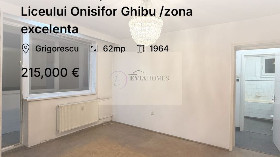 3 camere/etaj intermediar/zona Liceului Onisifor Ghibu /zona excelenta - Poză 1