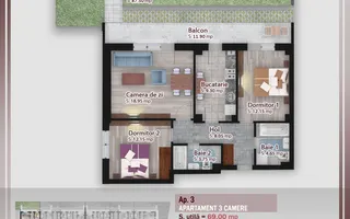 Apartament 3 camere Pallady, curte mare, Comision 0% - Schiță 19