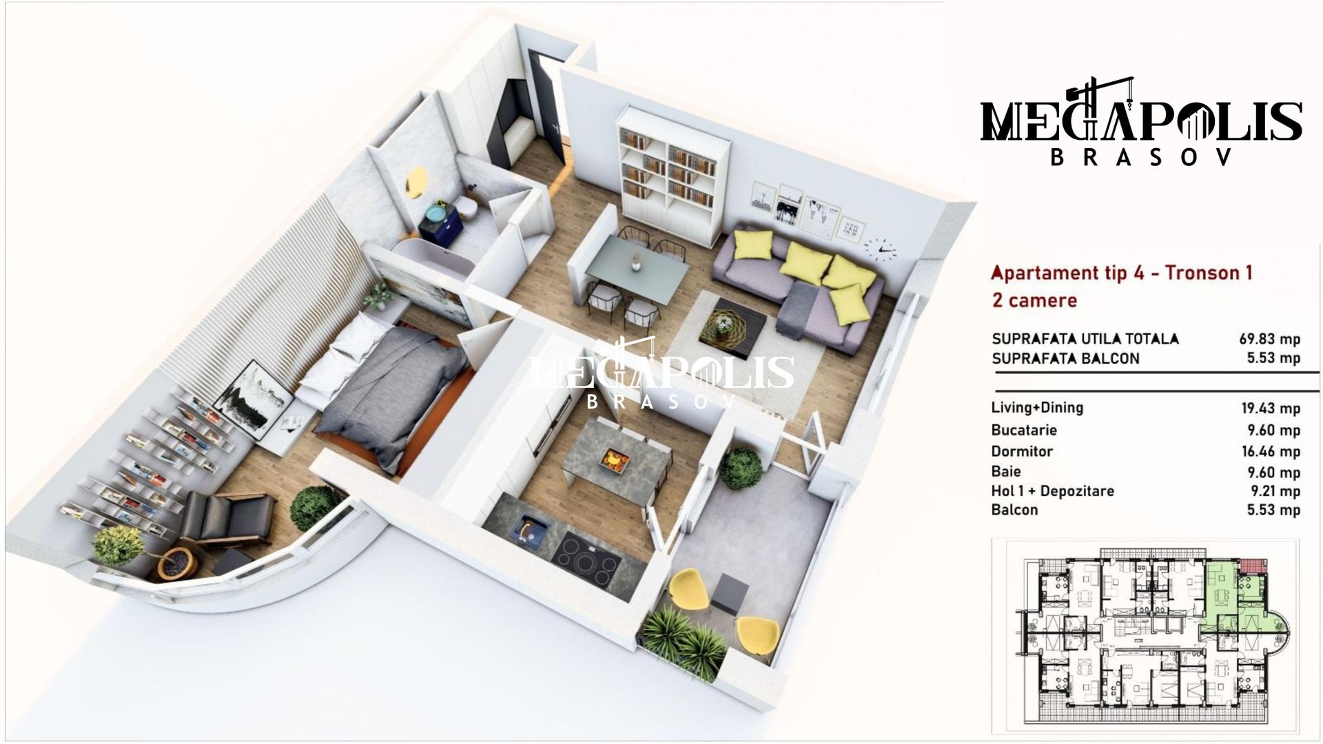 Apartament 2 camere/ Coresi/ Plata Transe/Credit - Poză 5