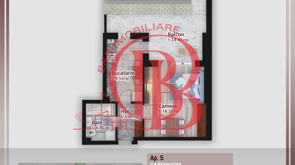 Garsoniera cu gradina -oferta lansare proiect Pallady - Schiță 1