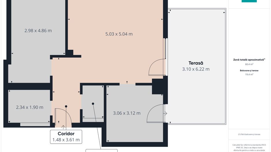 3 camere PREMIUM, terasă 29 mp, gata de mutare - Poză 6