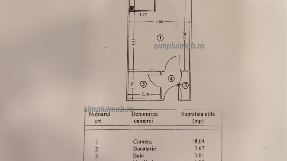 Garsonieră 31 mp | 5-6 min Metrou Costin Georgian - Schiță 9