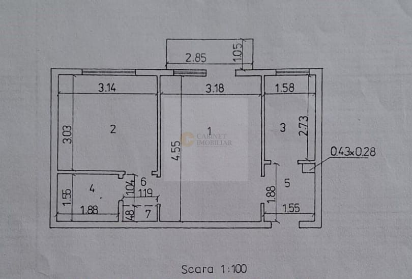 2 Camere | Etaj 2/10 | Stradal | Creditabil | M Romancierilor - 10 min - Schiță 8