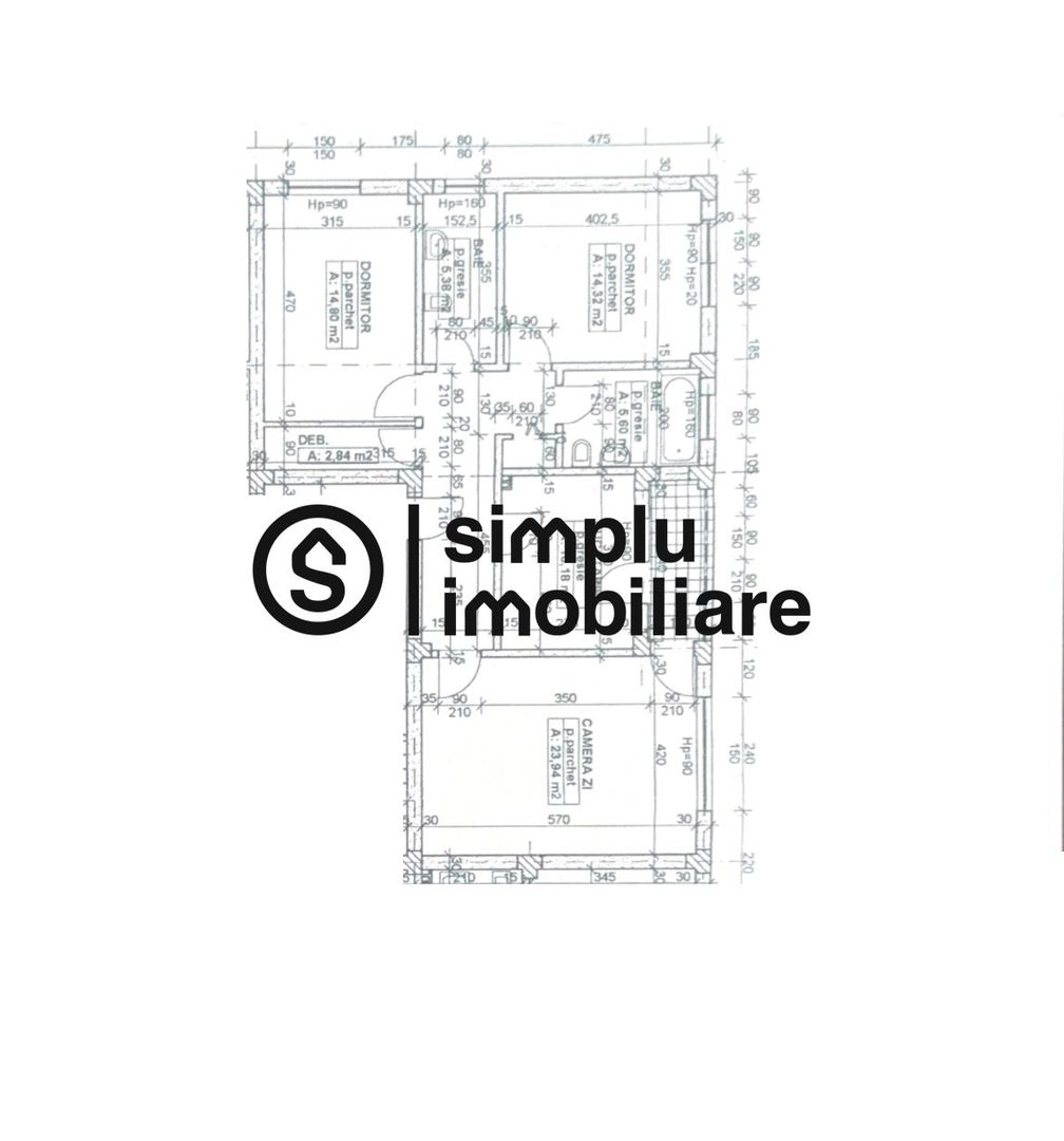 Apartament 3 Camere Decomandat Central et 1/4 - Schiță 7