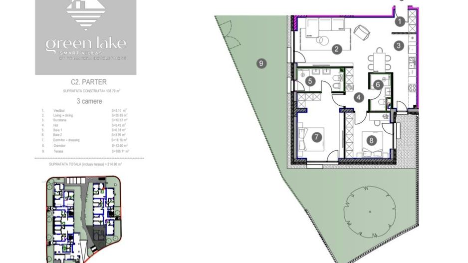 Apartament 3 camere cu grădină, prima închiriere – Green Lake Baneasa - Poză 15