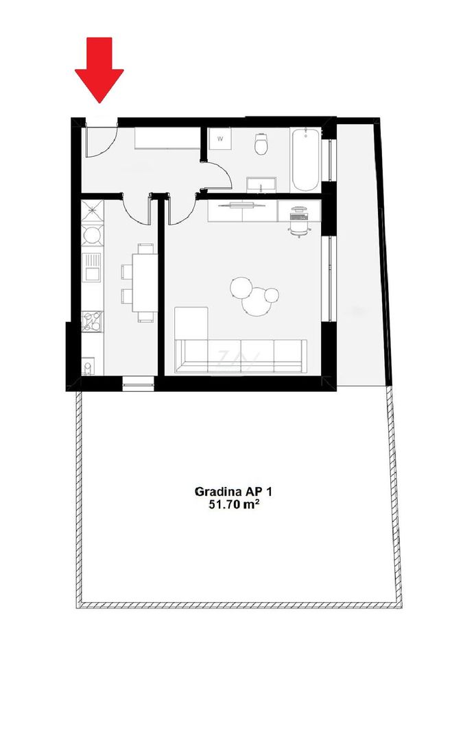 Bloc finalizat. Gradina proprie 52 mp. Decomandat. Loc de parcare. - Poză 7