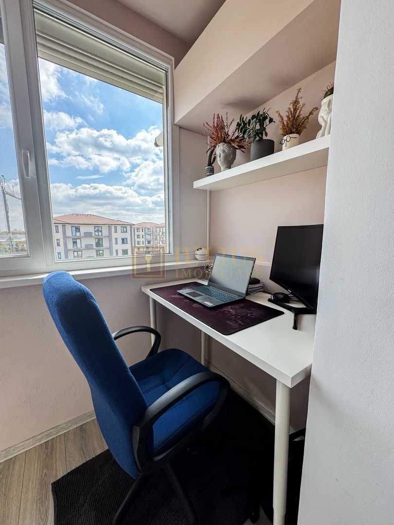 Giroc, 2 camere + birou, terasă 10 m și parcare, etaj 3, 55 mp - Poză 8