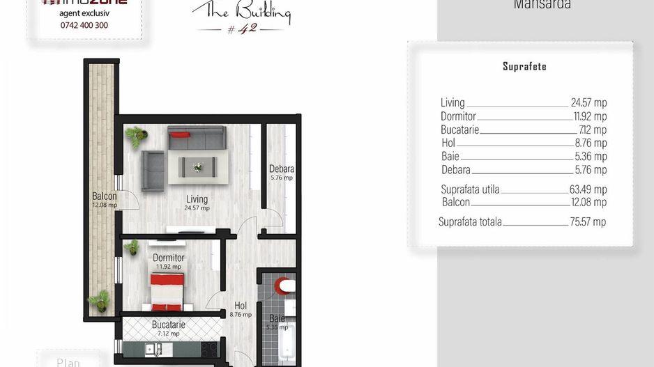 2 camere, 75 mp, Sector 5, BLOC NOU, etaj 5, lift, Comision 0 % - Poză 8