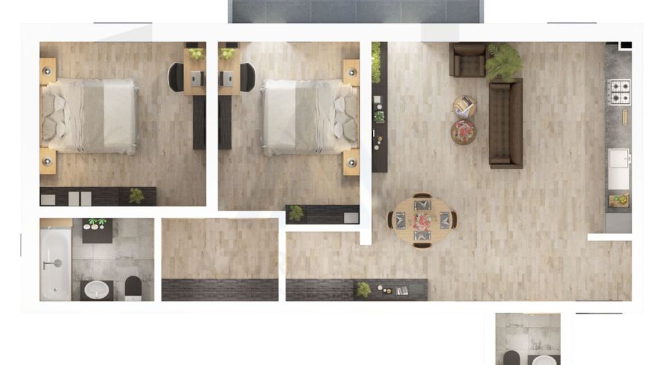 Apartament 73.5 mp utili 3 camere 2 bai si parcare in zona Dna Stanca - Poză 12