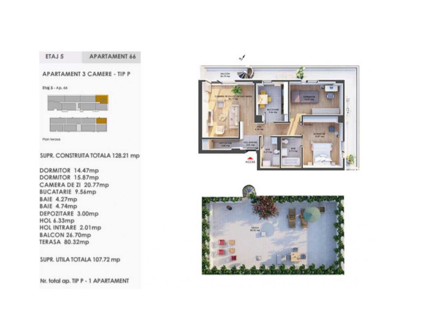 PENTHOUSE SUPERB DE 3 CAMERE / BULEVARDUL PIPERA 1 - Poză 13