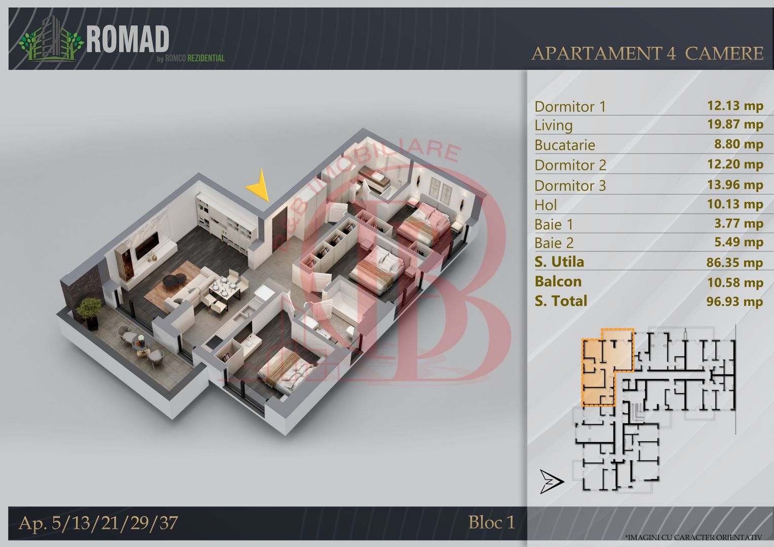 Apartament 4 camere Proiect Premium Independent Energetic - Schiță 12