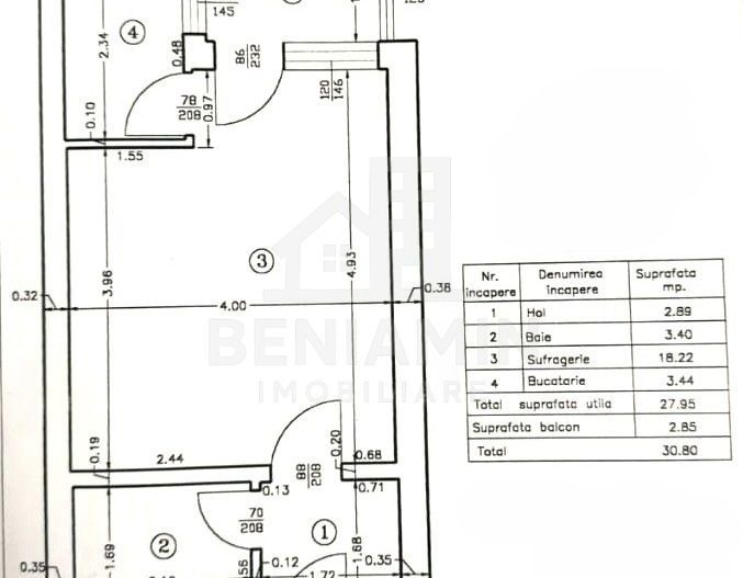 Garsoniera-semidecomandata-etaj 8-finisaje-moderne-mobilata-utilata - Schiță 6