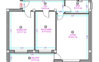 Apartament 2 camere cu bucatarie inchisa- Selimbar zona Lidl. - Schiță 4