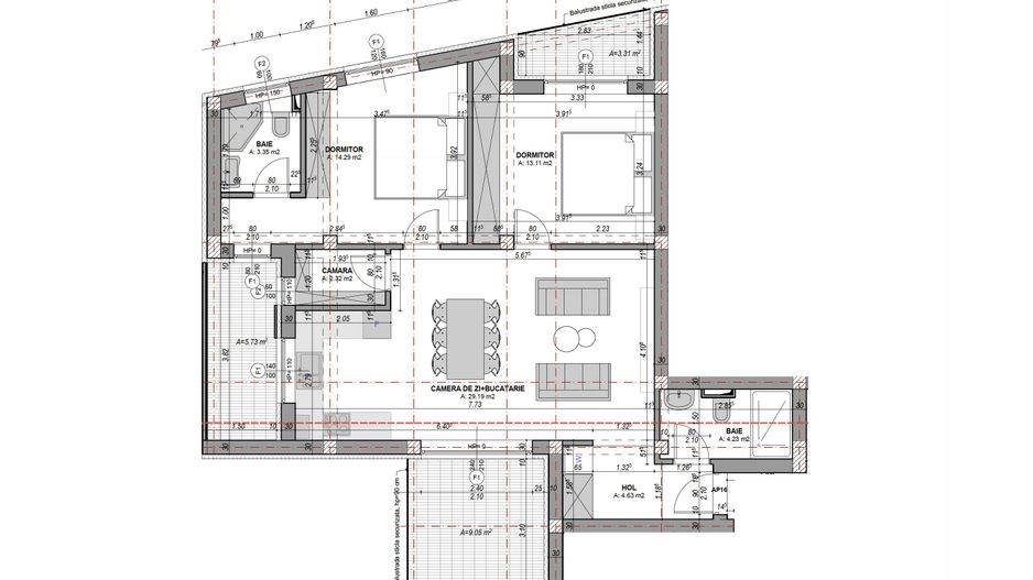 Apartament 3 camere, 71 mp utili + balcon  - etaj 1, finisat la cheie - Poză 10