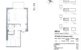 2 CAMERE| AVIATIEI TOWER| PRET 195,000 +TVA - Schiță 14