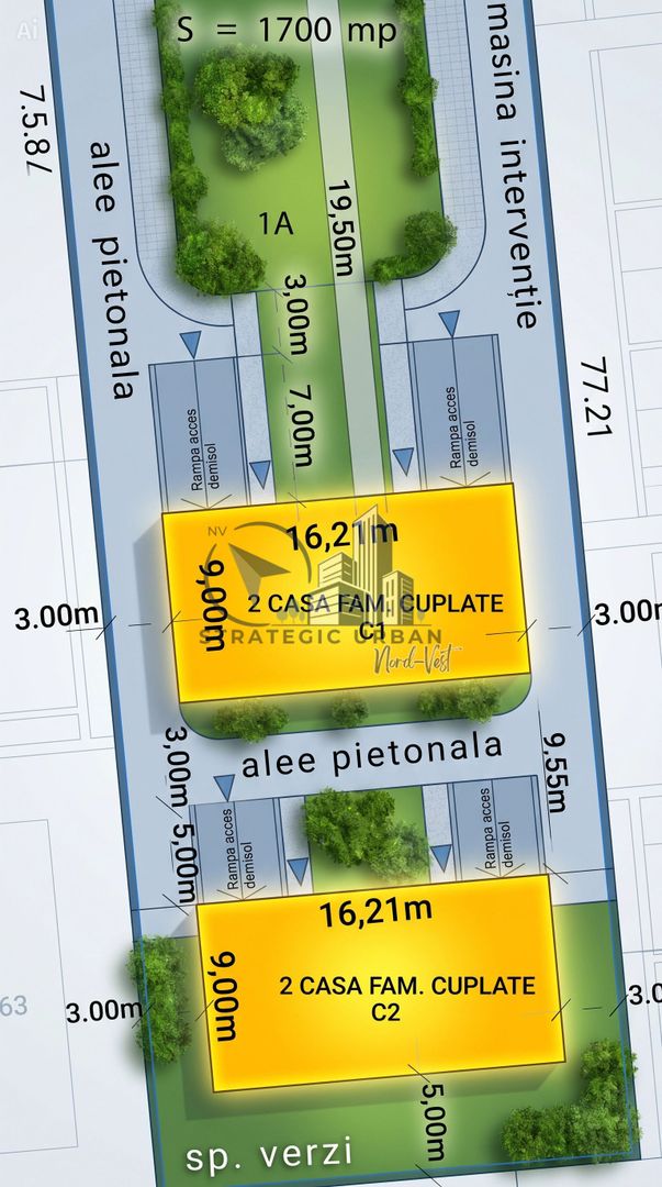 Duplex semifinisat, zona Stadionului de Fotbal, Florești - Schiță 8