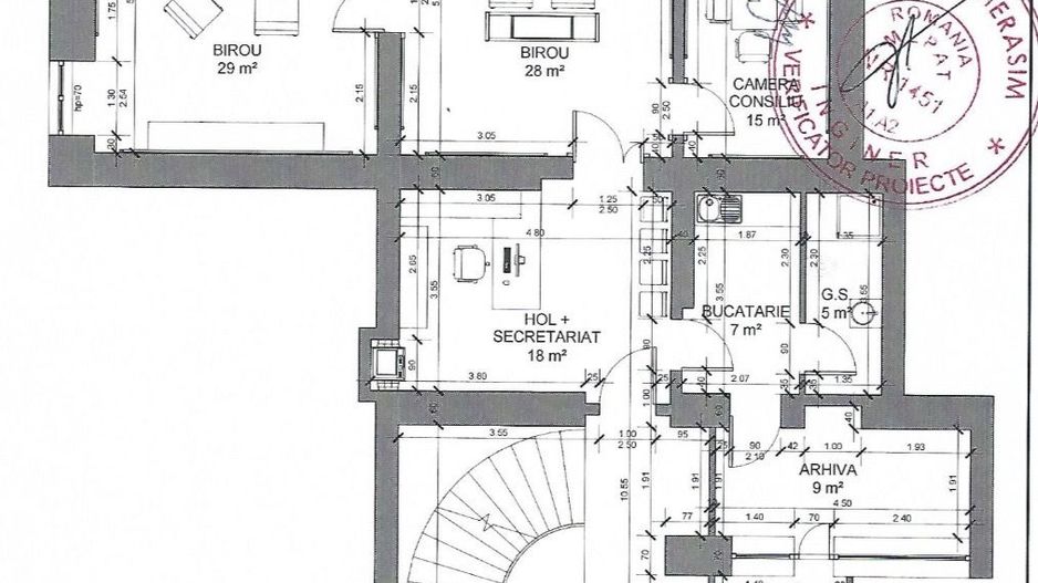4 camere Ultracentral  - Piața Unirii, ideal birouri, parcare in curte - Poză 23