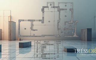 3 camere/mobilat, 81 mp, 2 balcoane, 2 băi, bloc nou - Poză 2