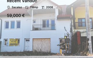 Duplex Sacalaz la gri, 118 mp utili, 260 mp teren, Comision 0%. - Poză 1