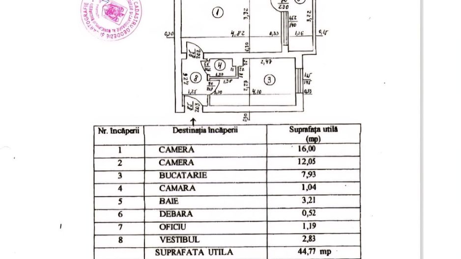 MILITARI LUJERULUI METROU 2 Camere Etaj 2din4 Bloc Reabilitat Termic - Schiță 6