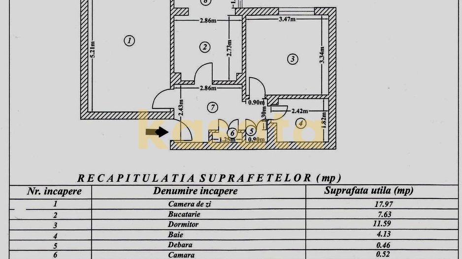 Apartament 2 camere |  Aviatiei | etaj 1 - Schiță 17