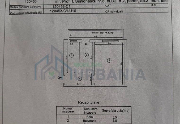 Apartament 1 camera, Dacia, parter, 33 mp + balcon 7 mp - Poză 1