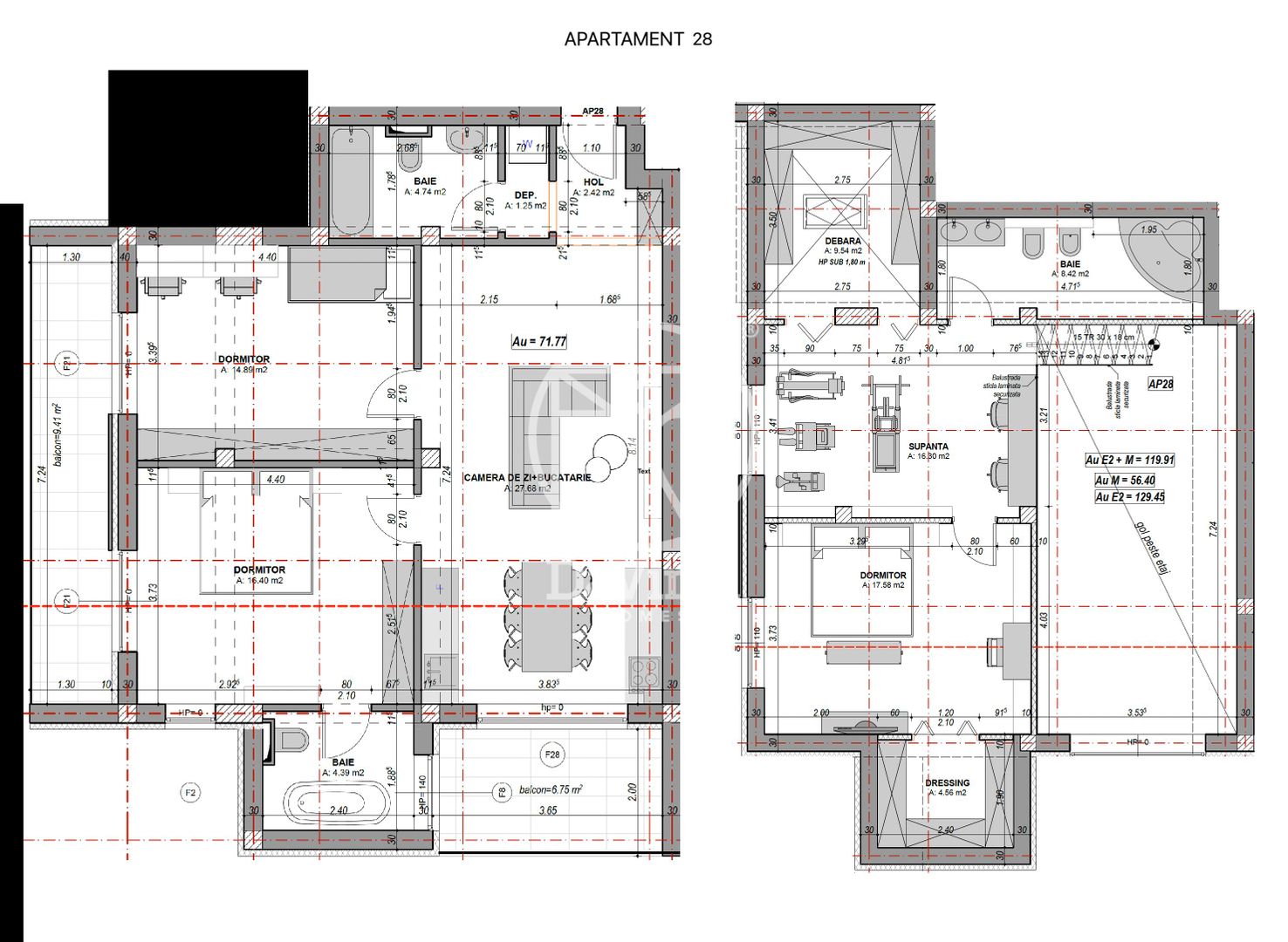 Penthouse 5 camere si dressing la alb, aer conditionat(NCL-COL-ap.27) - Poză 3