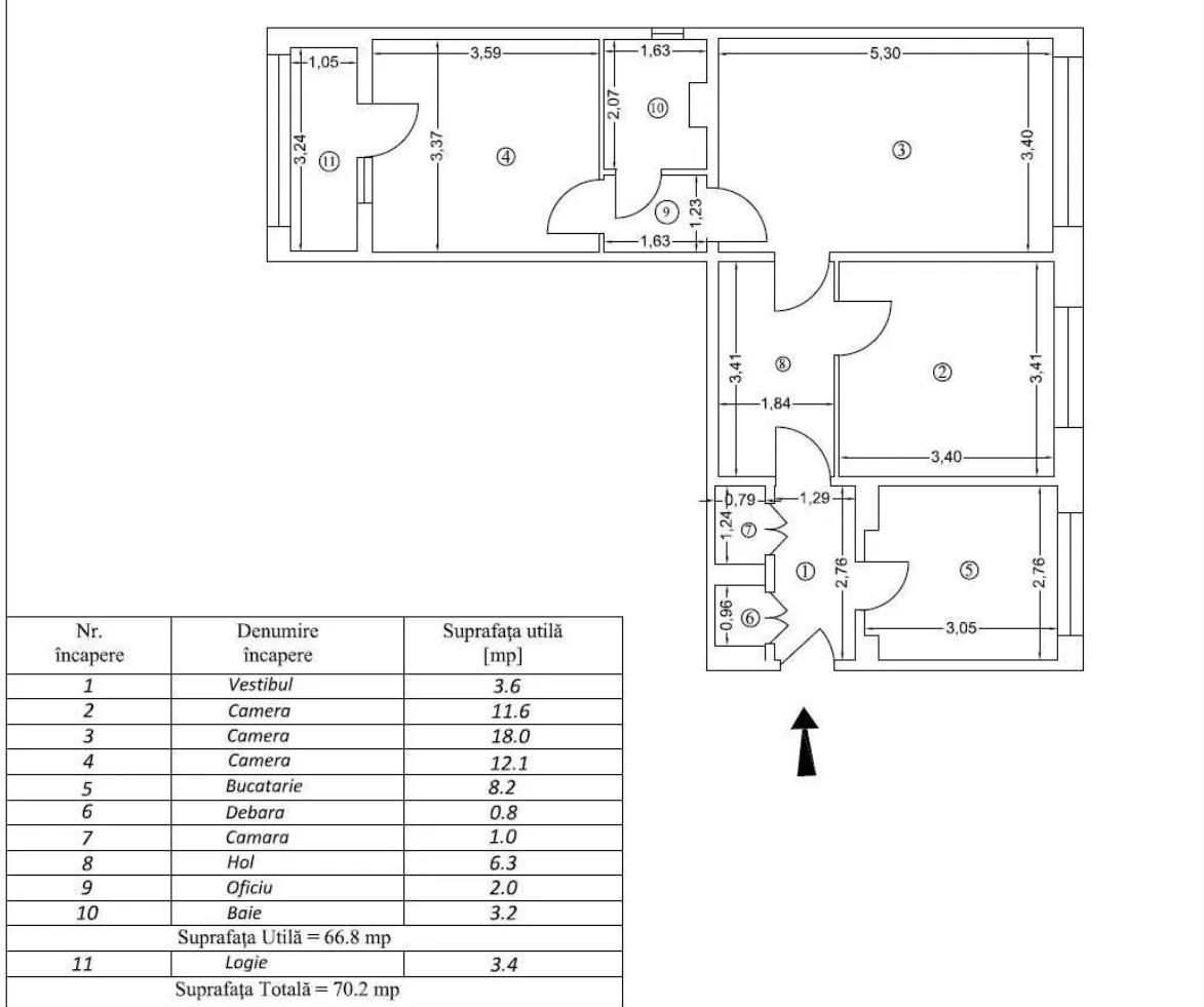 AP. 3 CAMERE THEODOR PALLADY, BUCATARIE INCHISA, 70 MP, COMISION 0% - Poză 15