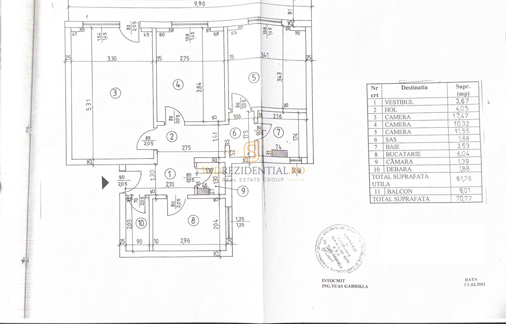 Apartament 3 camere de vanzare, zona Rahova, Sectorul 5 - Schiță 8