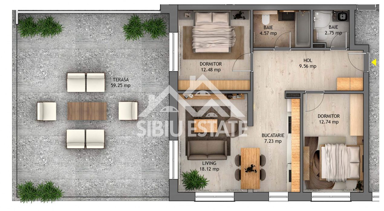 Apartament Penthouse 3 Camere, Finisat, Parcare Interioara,Comision 0 - Poză 1