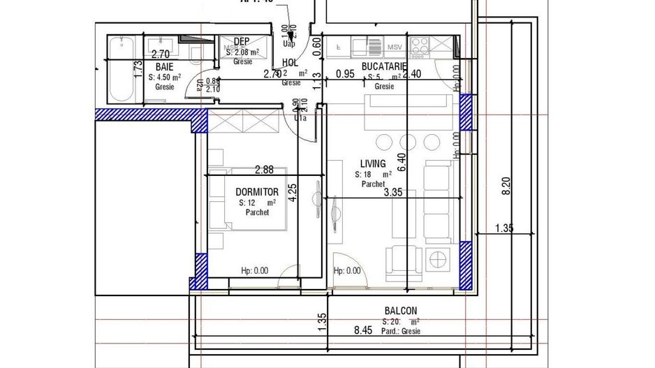 Vânzare Studio 43 mp | Balcon Generos | Predare Septembrie 2026 - Schiță 10