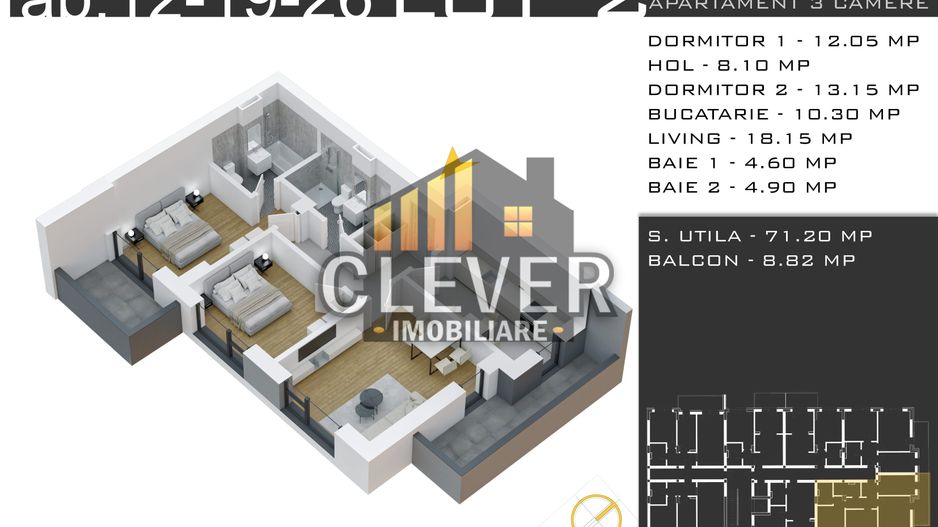Pallady - Apartament 3 Camere, Finisaje la Alegere, Comision 0% - Schiță 9