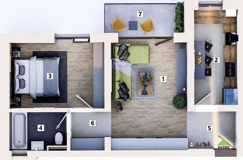 Apartament 2 camere cu loc de parcare inclus - Poză 13