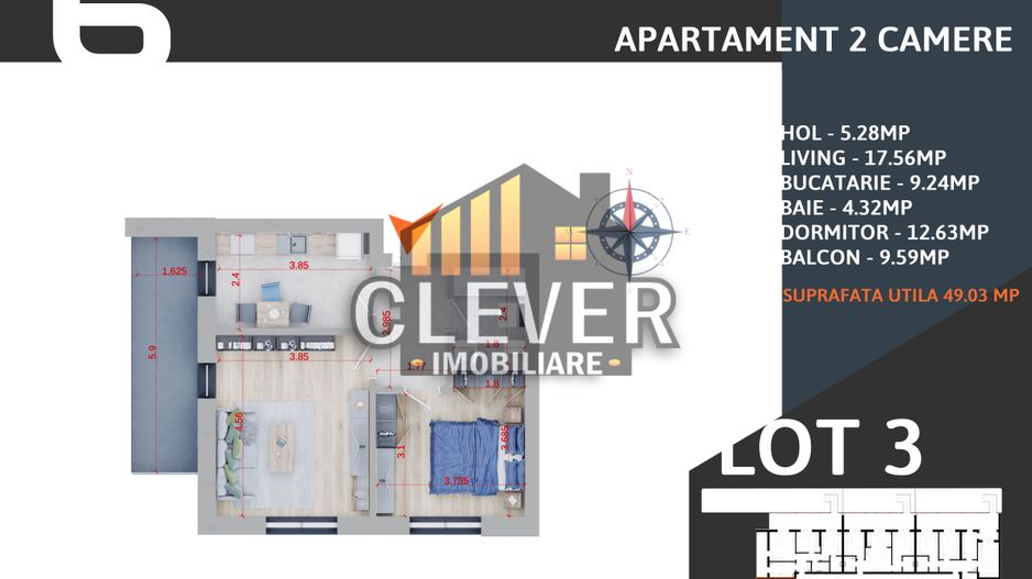 Apartament FINALIZAT 2 camere Theodor Pallady - Poză 1