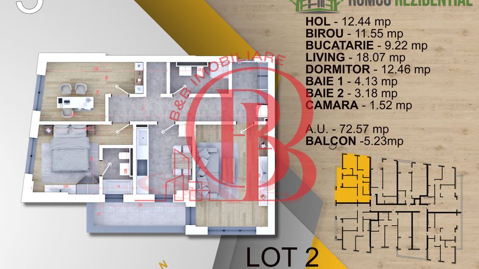 3 camere Titan Pallady panouri solare Temosistem Vata Bazaltica - Schiță 10
