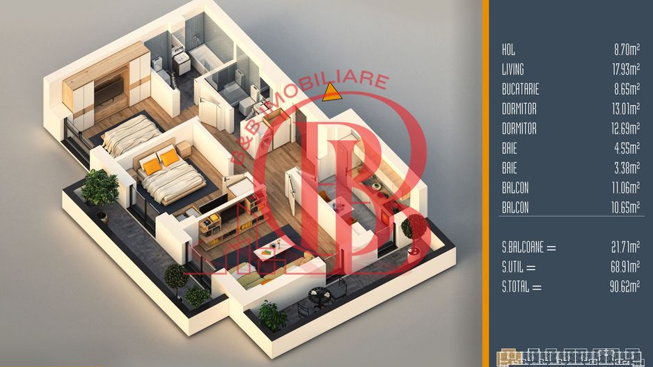 Oferta Lansare 3 camere proiect nou Pallady - Schiță 1