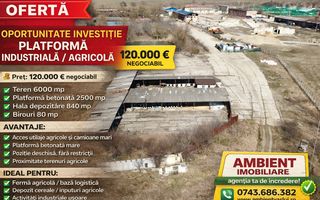 CONSTRUCȚIE EDILITARĂ, teren 6.000 mp, cu platforma betonată 2.500 mp, VASLUI; - Poză 1