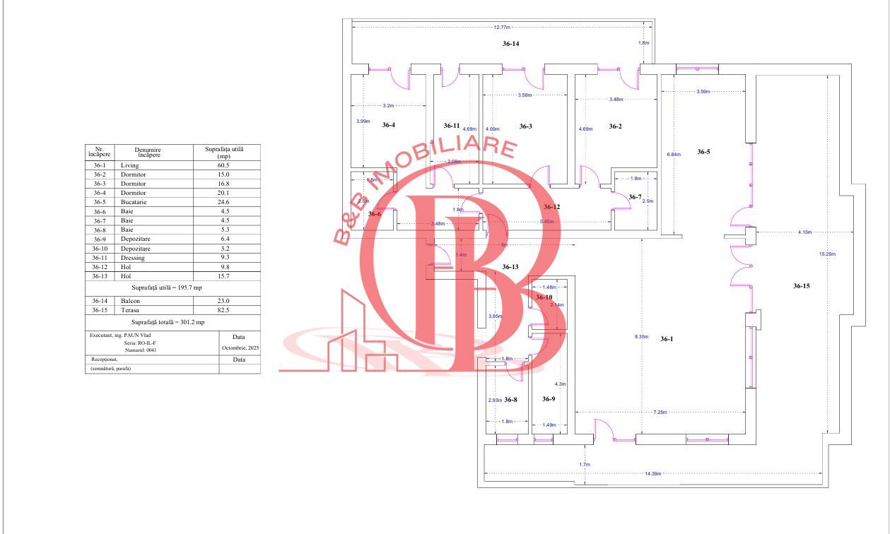4 Camere Living 60mp Terasa 82mp-Parcare Inclusa-Th. Pallady - Schiță 25