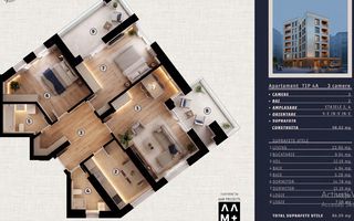 TINERETULUI | 3 CAMERE DECOMANDAT | 100 MP | TVA INCLUS - Poză 1