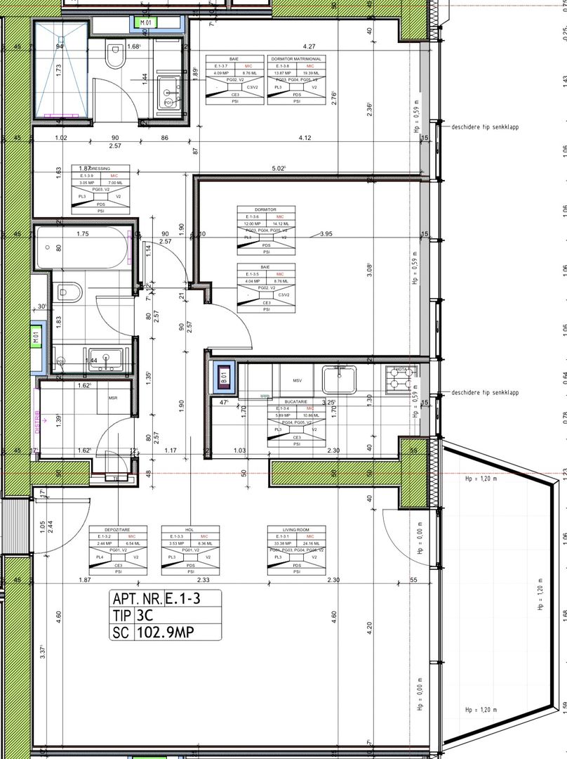 Apartament 3 camere - One Lake Club - Schiță 3