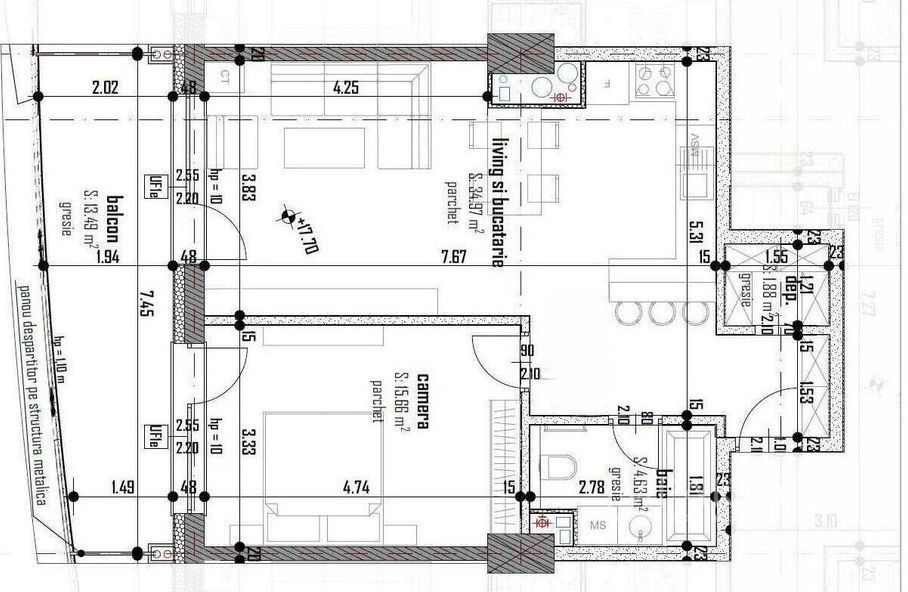 Apartament 2 camere | Nelocuit | Vedere panoramica | Parcare | WINGS - Schiță 15