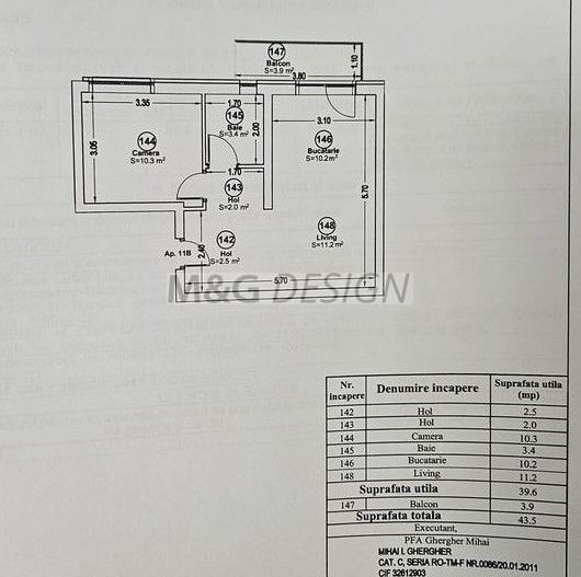 Apartament 2 camere Giroc - Schiță 9