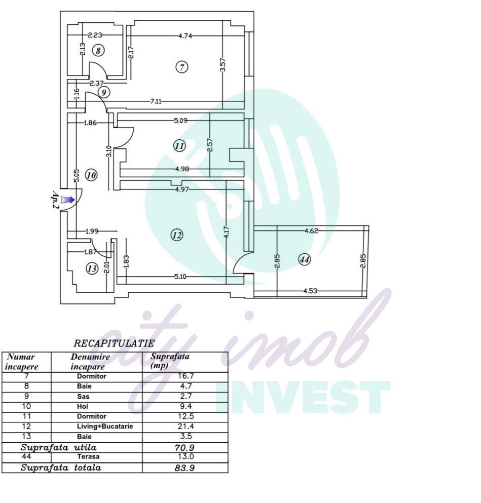 Apartament cu 3 camere cu parcare in bloc nou - Poză 2