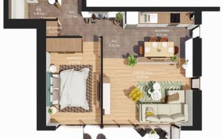 De inchiriat– apartament 2 camere | Confort și acces rapid | Panduri- bloc Nou - Poză 17