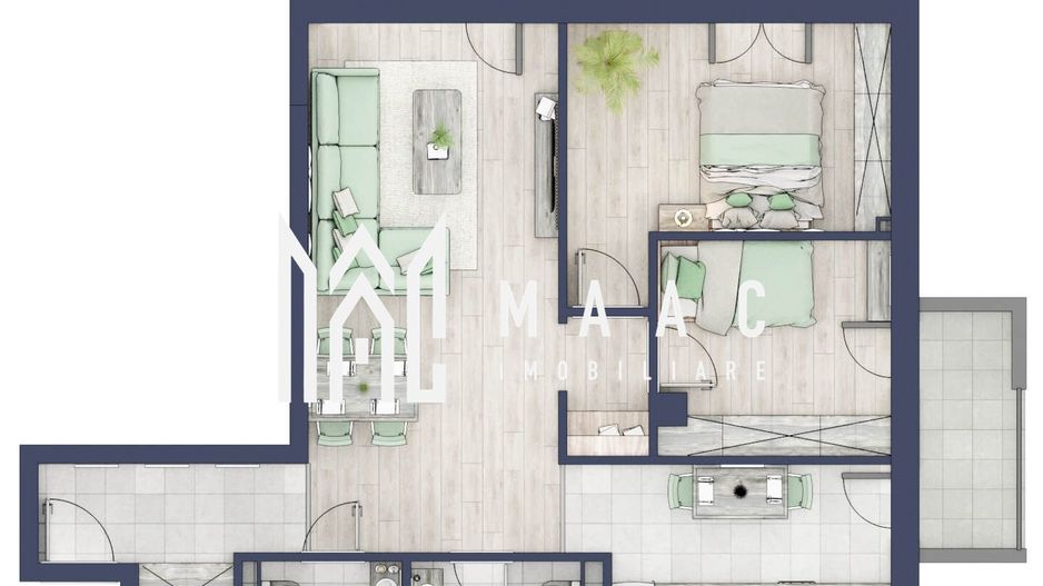 Apartament 3 camere | Balcoane 16.1 mp | Etaj 2 | Turnisor - Poză 1