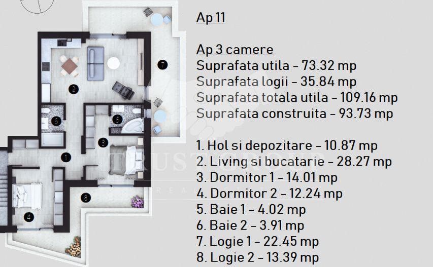 Apartament 3 camere Doamna Ghica | 110mp | Imobil 2025 - Poză 13