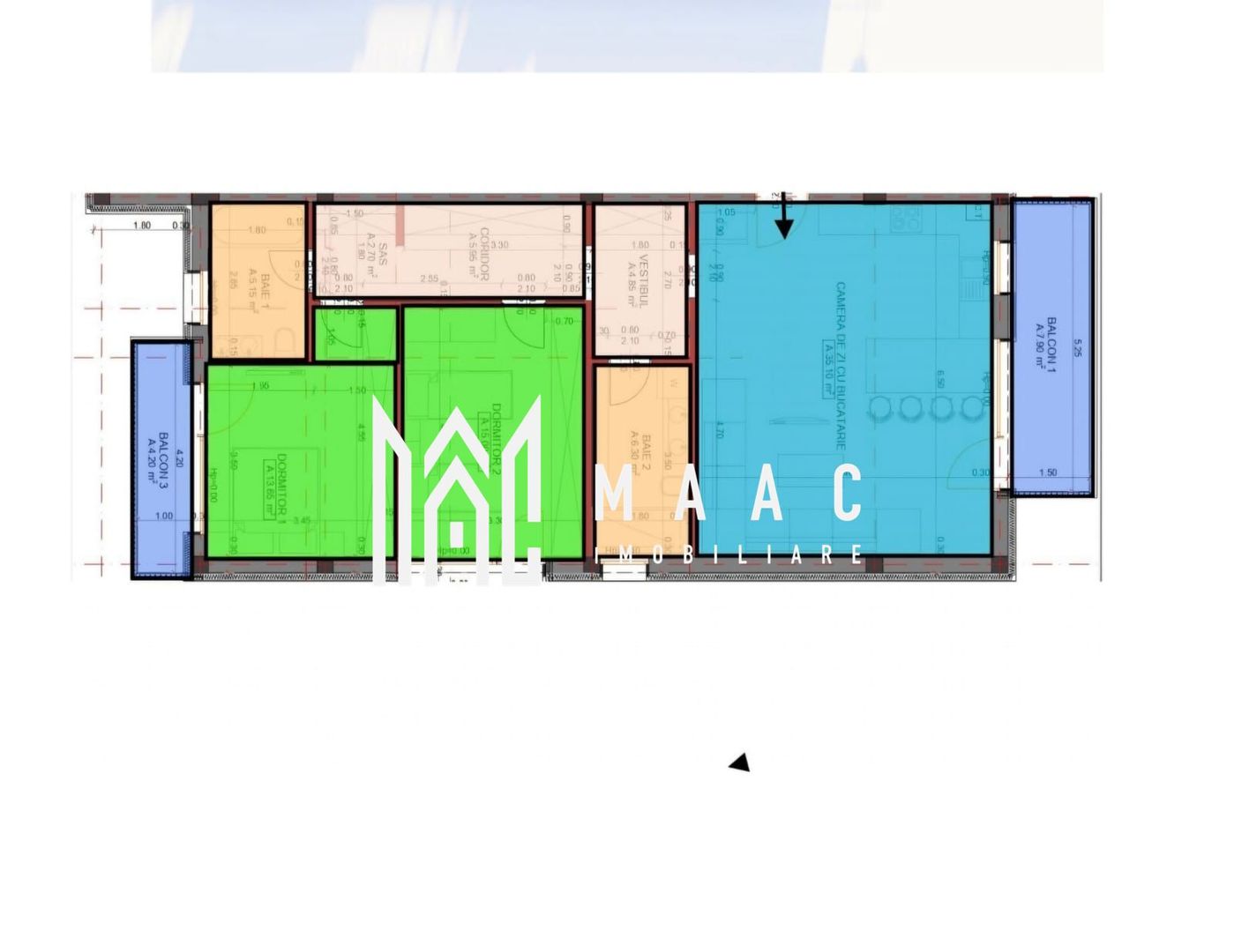 Apartament 3 camere | Etaj 1 | 89 MP I Loc de parcare - Poză 4