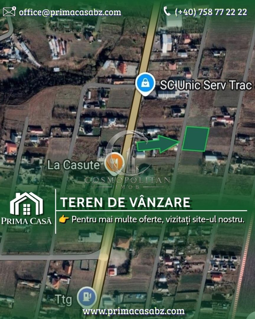 Investiție Imobiliară: Teren 1947mp d=40m în Posta Calnau BZ la 45.000 neg. - Poză 1